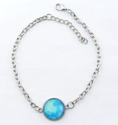 Starry Night Glow Bracelet - Glass Moon Eclipse Pendant