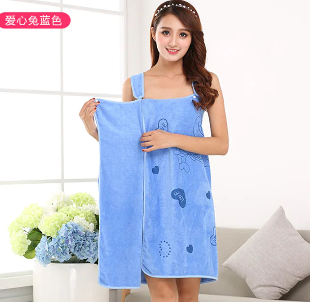 Quick Dry Microfiber Bath or Beach Towel & Spa Robe for Women
