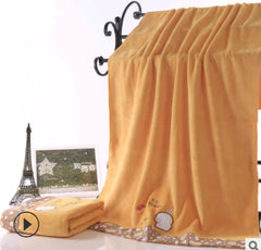 Luxury Microfiber Bath Towel with Lace Trim for All Ages