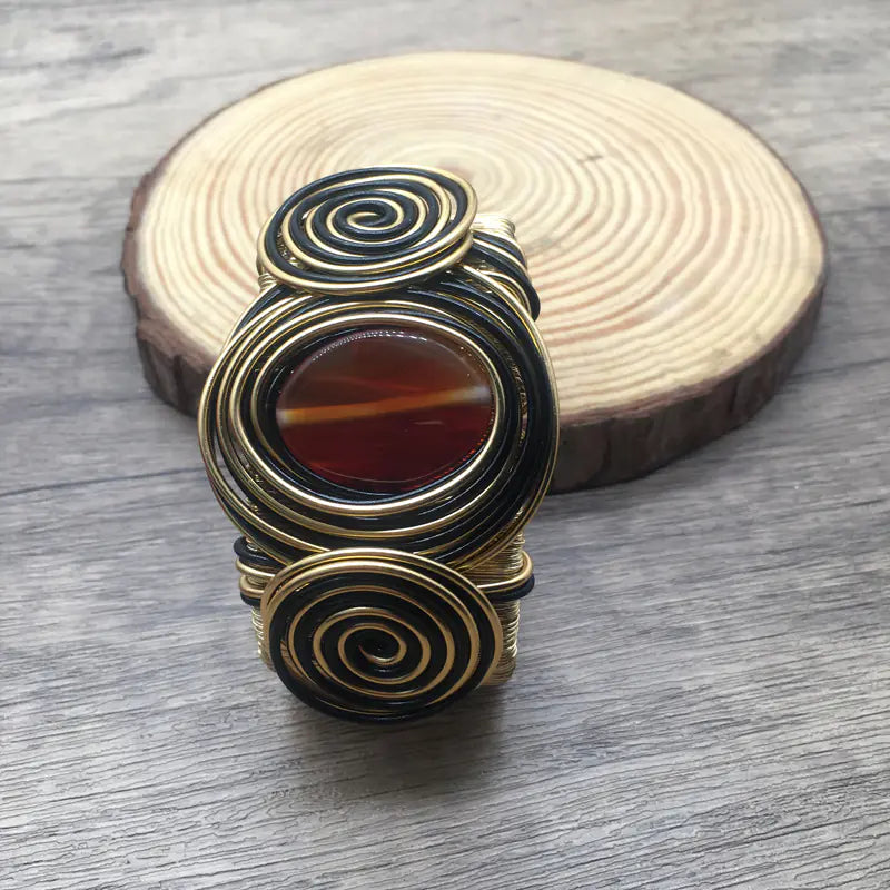 Handmade Wide Bracelet with Personalized Color Weaving