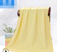Microfiber Embossed Bear Bath Towel and Robe Set
