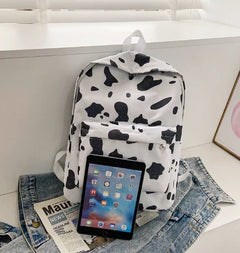 Cow Print Canvas Tote Bag