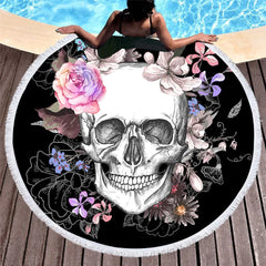 Round Skull Beach Towel and Yoga Mat Combo