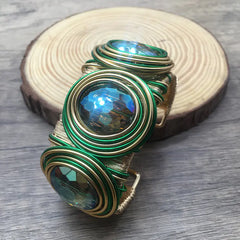 Handmade Wide Bracelet with Personalized Color Weaving