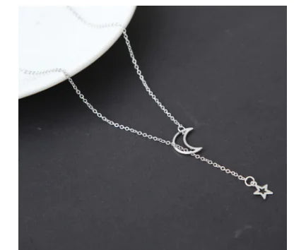 Minimalist Moon and Star Choker Necklace