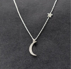 Minimalist Star and Moon Necklace with Pendant