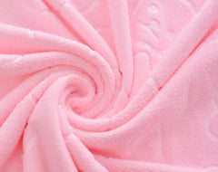 Microfiber Embossed Bear Bath Towel and Robe Set