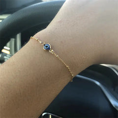 Bohemian Devil's Eye Bracelet with Blue Eyes for Women