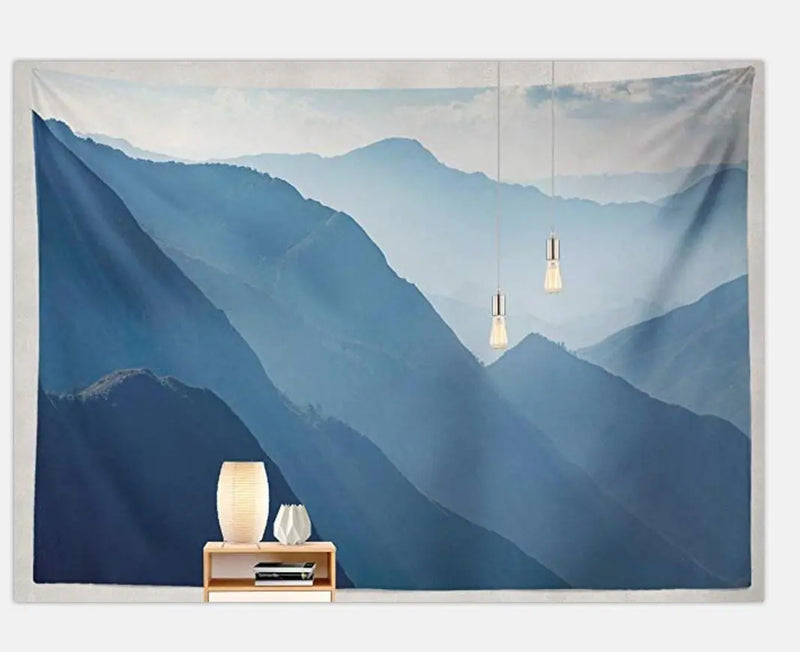 Mountain Wall Tapestry Background Decor Fabric