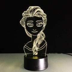 Color Changing Remote Control 3D Night Light - Cartoon
