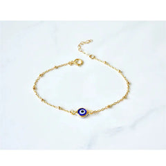 Bohemian Devil's Eye Bracelet with Blue Eyes for Women