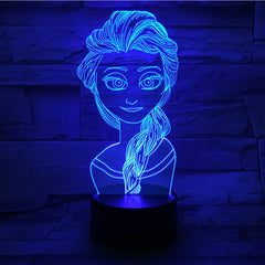 Color Changing Remote Control 3D Night Light - Cartoon