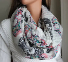 Colorful Skull Scarf for Beach Vacation and Sun Protection