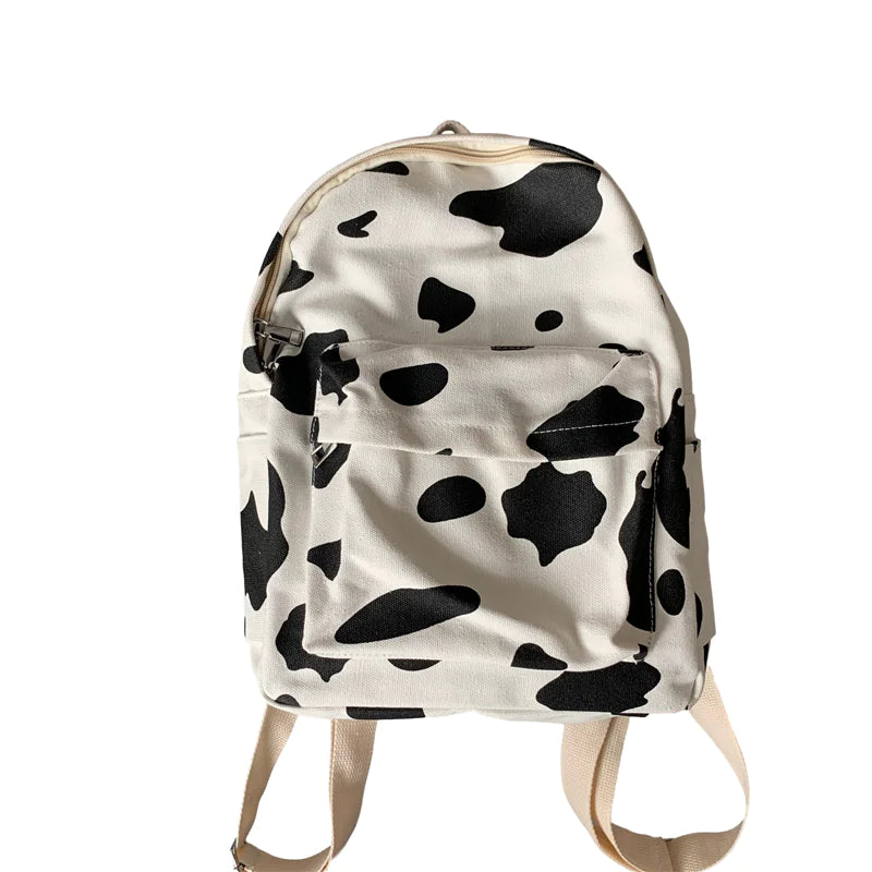 Cow Print Canvas Tote Bag