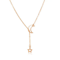 Minimalist Moon and Star Choker Necklace