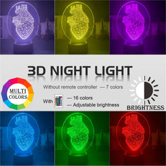 Colorful Touch Remote LED Visual Lamp 3D Table Light