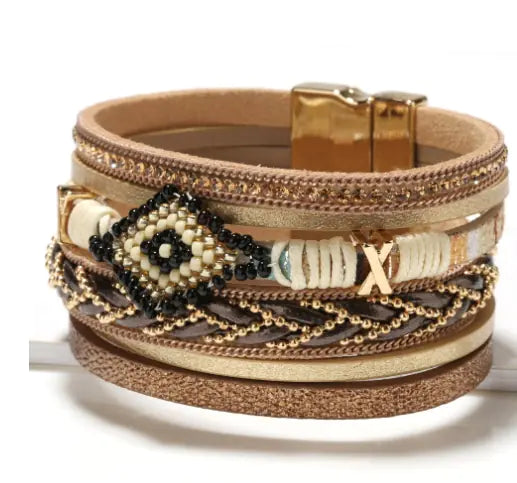 Handwoven Bohemian Eye Bracelet for Women (In Stock)