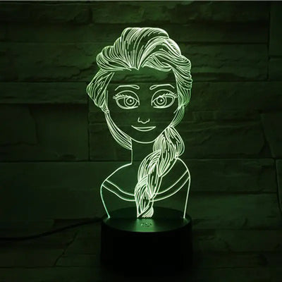 Color Changing Remote Control 3D Night Light - Cartoon
