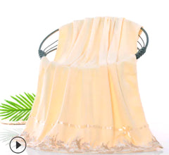 Luxury Microfiber Bath Towel with Lace Trim for All Ages