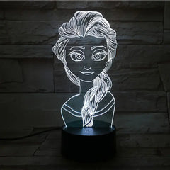 Color Changing Remote Control 3D Night Light - Cartoon