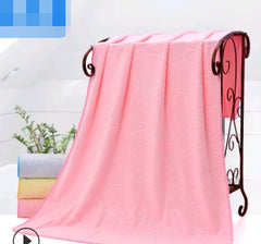 Microfiber Embossed Bear Bath Towel and Robe Set