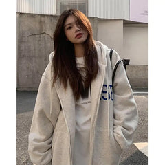 Thickened Plush Hooded Cardigan Sweater for Women